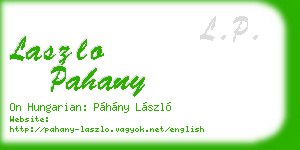 laszlo pahany business card